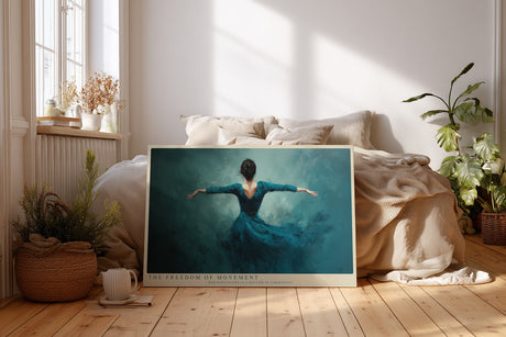 Paul Sinus Wandbild The Freedom of Movement Woman in Flowing Teal Dress