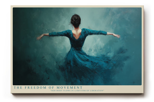 Paul Sinus Wandbild The Freedom of Movement Woman in Flowing Teal Dress