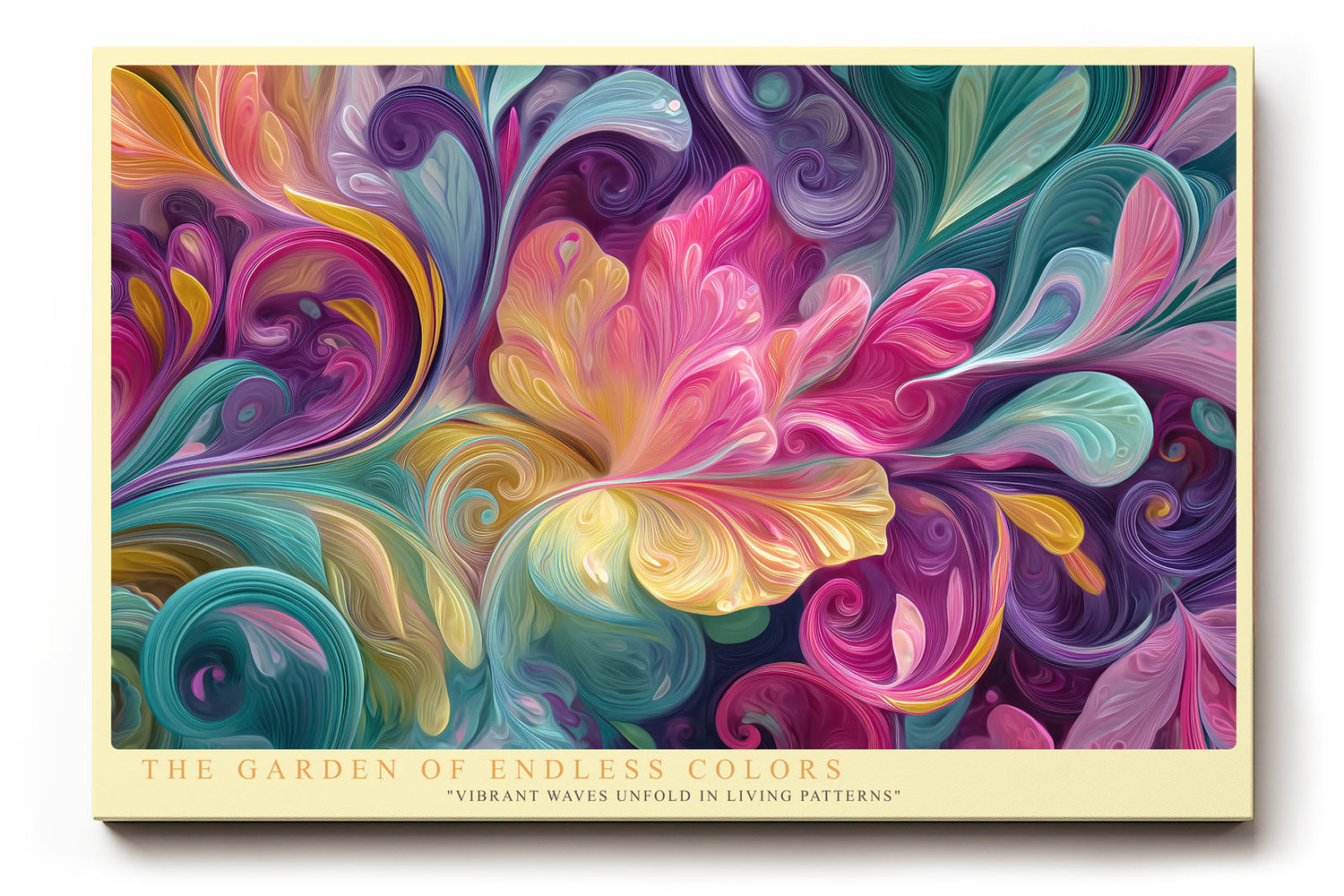 Paul Sinus Wandbild The Garden of Endless Colors – Abstraktes Farbspiel mit floralen Formen, Symbol für Kreativität, Lebenskraft und Bewegung