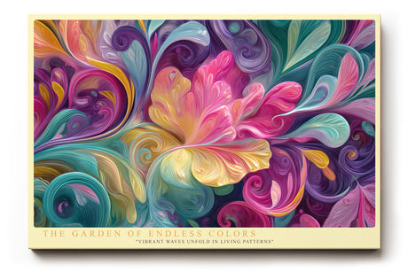 Paul Sinus Wandbild The Garden of Endless Colors – Abstraktes Farbspiel mit floralen Formen, Symbol für Kreativität, Lebenskraft und Bewegung