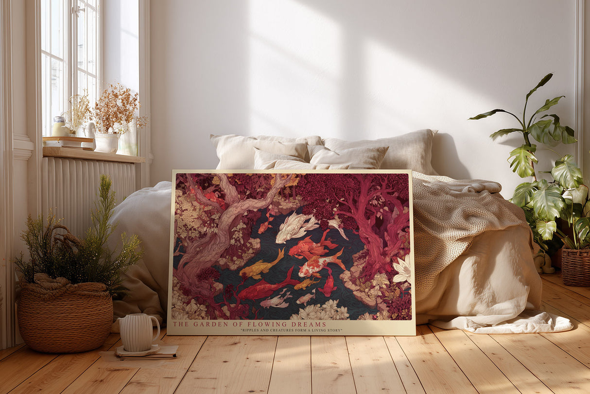 Paul Sinus Wandbild The Garden of Flowing Dreams Ripples and Creatures Form a Living Story