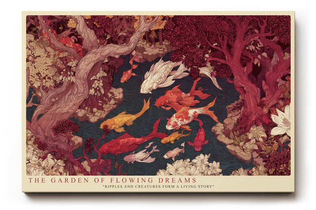Paul Sinus Wandbild The Garden of Flowing Dreams Ripples and Creatures Form a Living Story