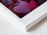 Paul Sinus Wandbild The Garden of Hearts – abstrakte Herzblumen in Rot- und Violetttönen symbolisieren Liebe, Leidenschaft und emotionale Tiefe