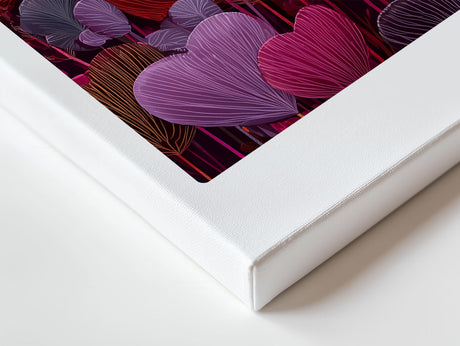Paul Sinus Wandbild The Garden of Hearts – abstrakte Herzblumen in Rot- und Violetttönen symbolisieren Liebe, Leidenschaft und emotionale Tiefe