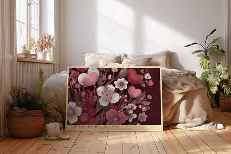 Paul Sinus Wandbild The Garden of Pure Love Harmony of Hearts and Blossoms in Red