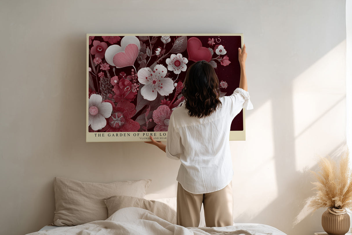 Paul Sinus Wandbild The Garden of Pure Love Harmony of Hearts and Blossoms in Red