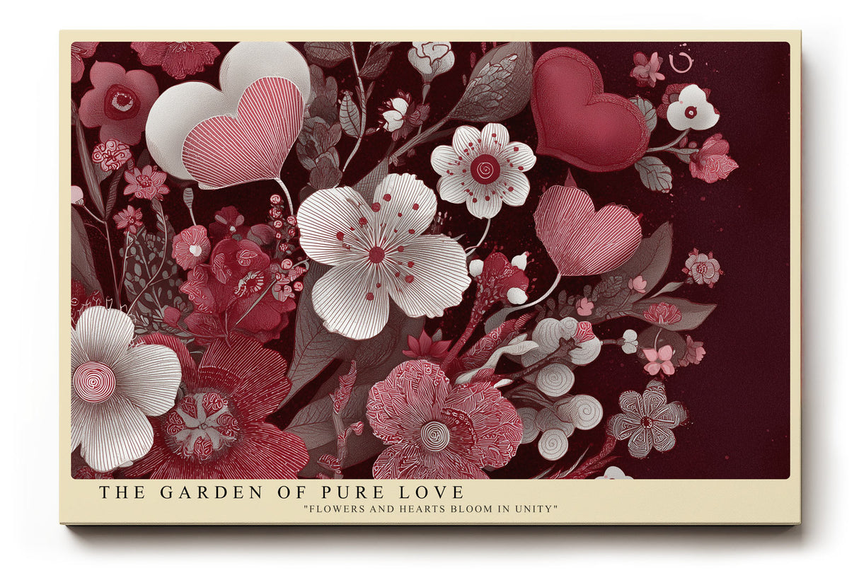 Paul Sinus Wandbild The Garden of Pure Love Harmony of Hearts and Blossoms in Red