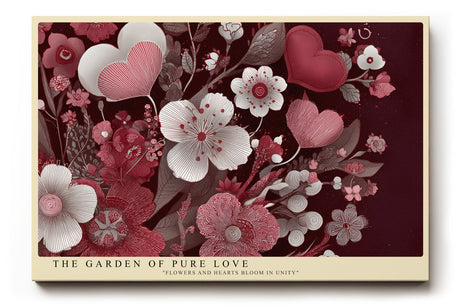 Paul Sinus Wandbild The Garden of Pure Love Harmony of Hearts and Blossoms in Red