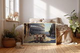 Paul Sinus Wandbild The Gathering by the Colosseum mediterranes Stadtmotiv mit Menschen am Café vor dem Kolosseum