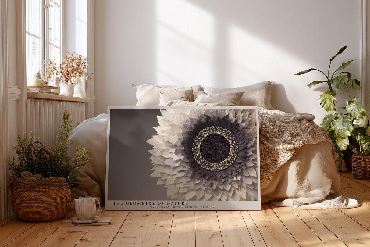 Paul Sinus Wandbild The Geometry of Nature – detailreiche Blütenform mit perfekter Symmetrie symbolisiert Harmonie, Tiefe und natürliche Struktur