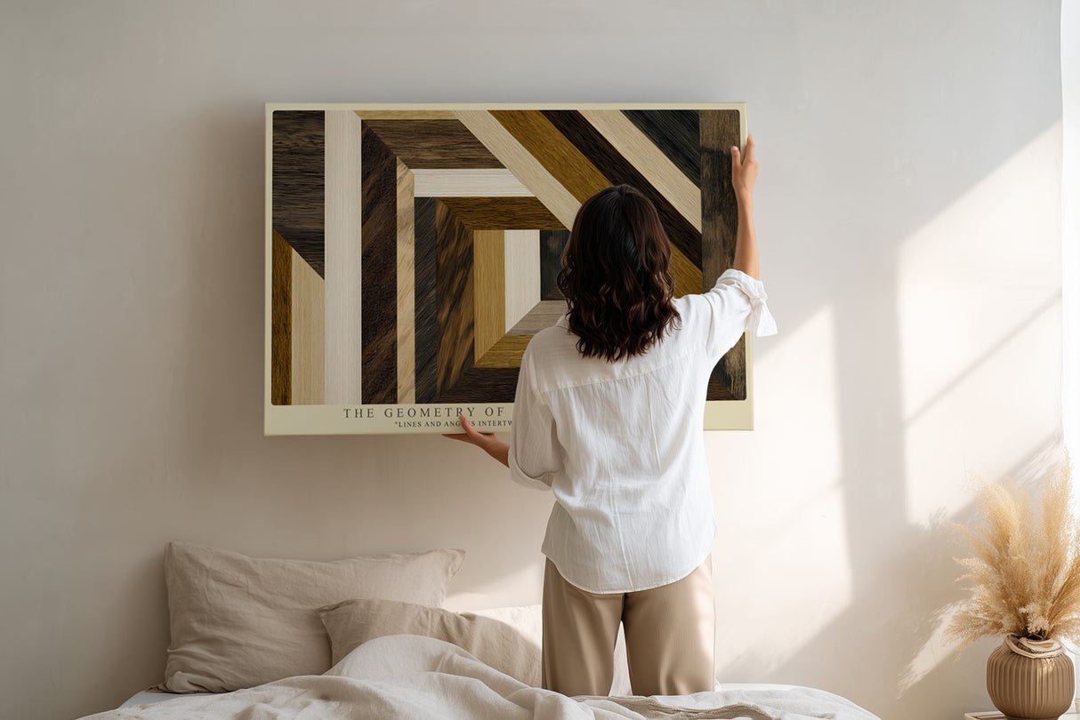 Paul Sinus Wandbild The Geometry of Wooden Patterns Natural Harmony in Lines and Angles