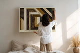 Paul Sinus Wandbild The Geometry of Wooden Patterns Natural Harmony in Lines and Angles