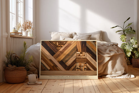Paul Sinus Wandbild The Geometry of Wooden Patterns Natural Mosaic