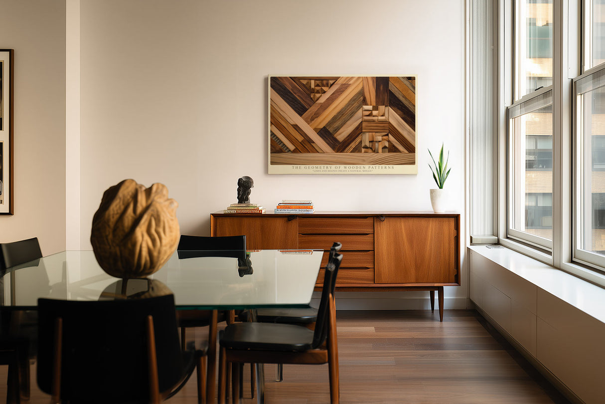 Paul Sinus Wandbild The Geometry of Wooden Patterns Natural Mosaic