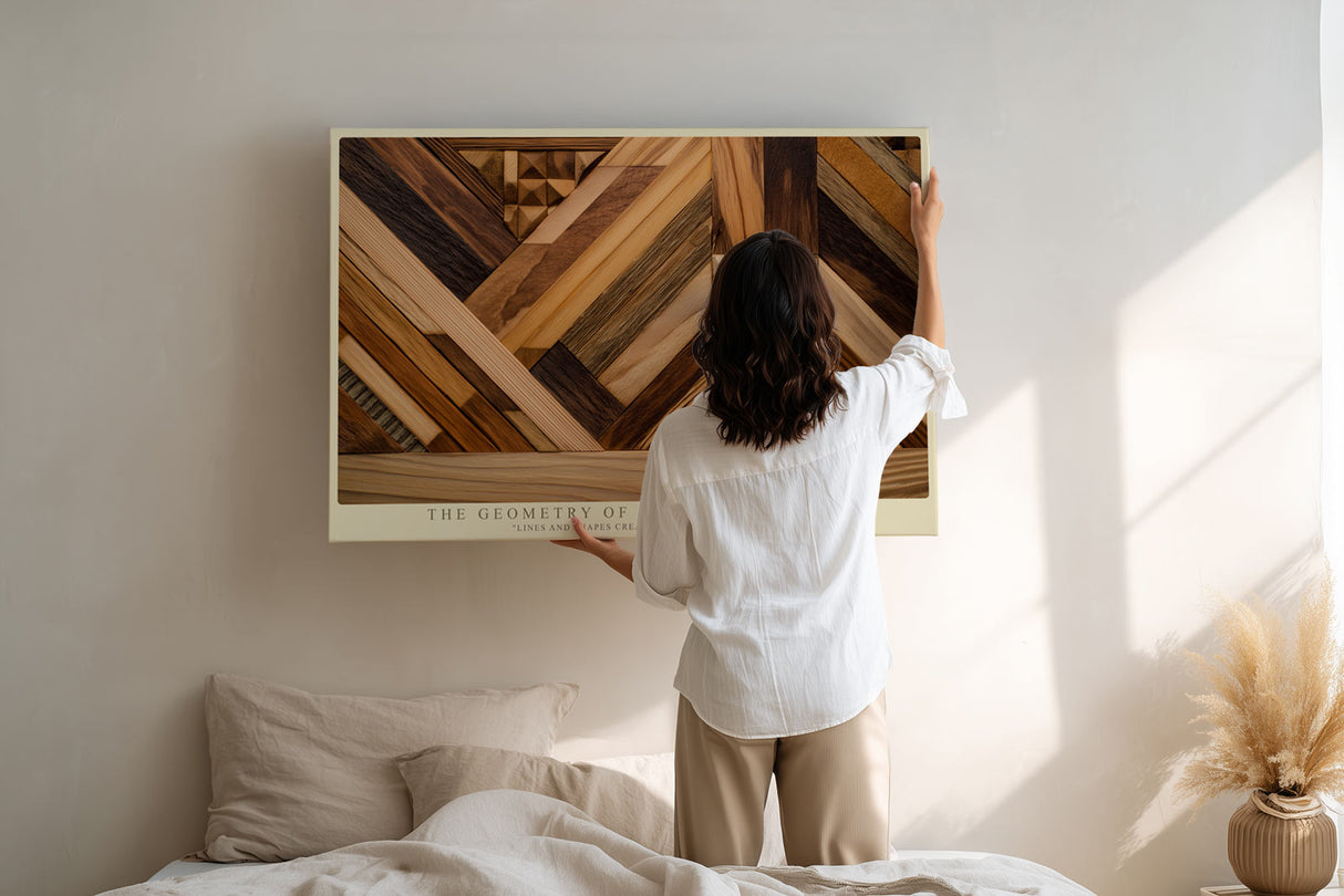Paul Sinus Wandbild The Geometry of Wooden Patterns Natural Mosaic