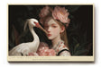 Paul Sinus Wandbild The Girl and the Crane – Poetisches Porträt von Mädchen und Kranich in zarter Harmonie