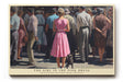 Paul Sinus Wandbild The Girl in the Pink Dress – Frau im rosa Kleid inmitten einer Menschenmenge symbolisiert Individualität und innere Freiheit