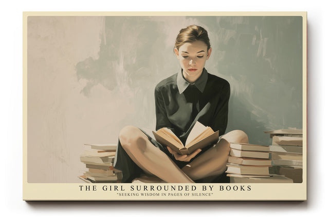 Paul Sinus Wandbild The Girl Surrounded by Books – Stille Weisheit im Raum der Geschichten