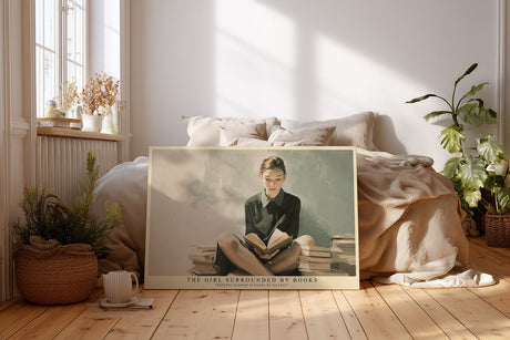 Paul Sinus Wandbild The Girl Surrounded by Books – Stille Weisheit im Raum der Geschichten