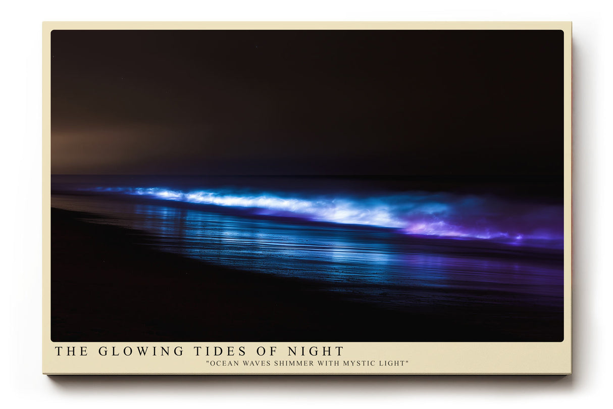 Paul Sinus Wandbild The Glowing Tides of Night faszinierende Meereslandschaft mit leuchtenden Wellen und mystischer Nachtstimmung