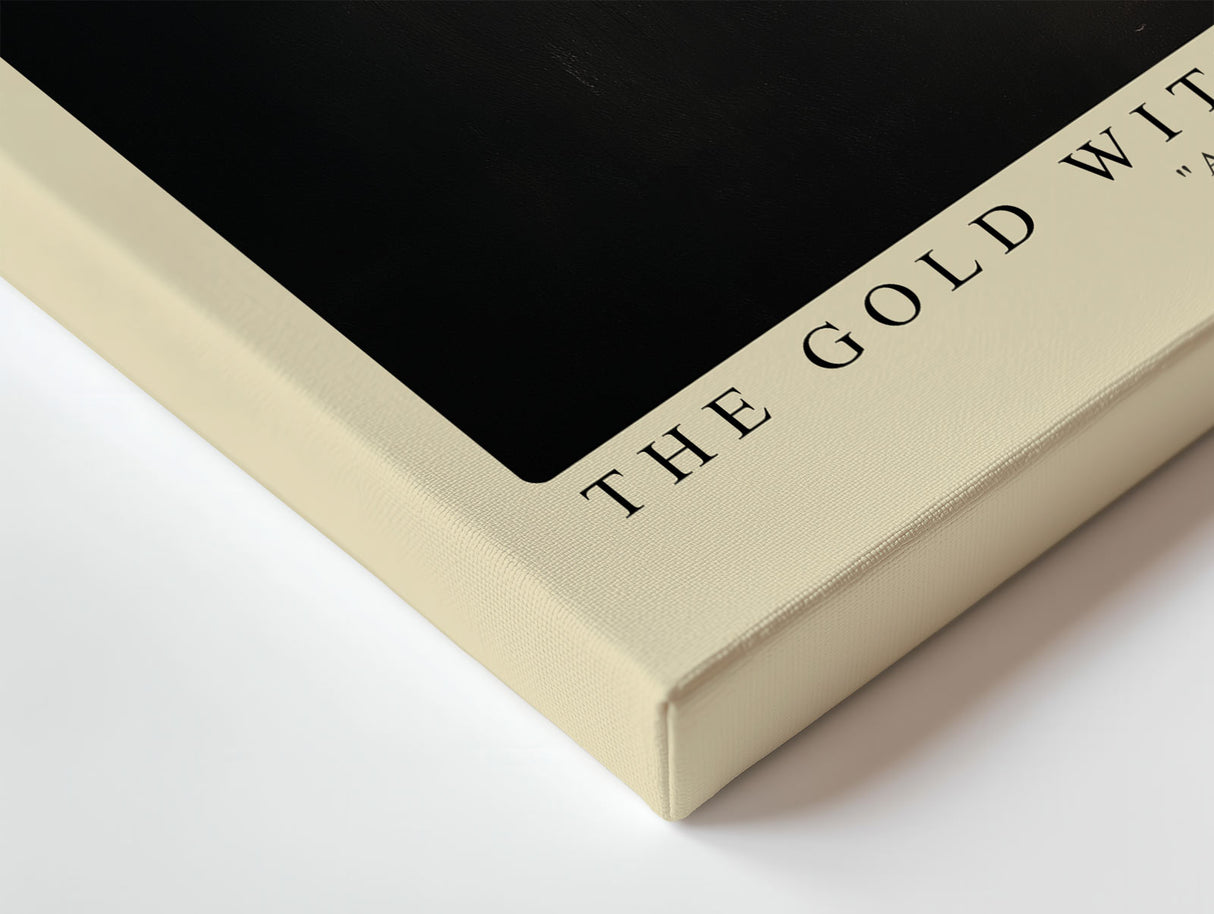 Paul Sinus Wandbild The Gold Within the Darkness – Abstrakte Holzstruktur mit goldenen Akzenten