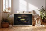 Paul Sinus Wandbild The Gold Within the Darkness – Abstrakte Holzstruktur mit goldenen Akzenten