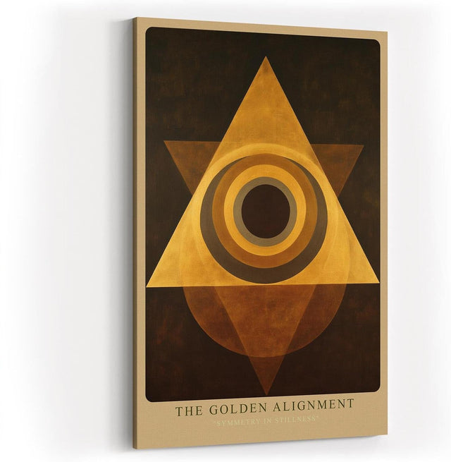 Paul Sinus Wandbild in 40x60cm The Golden Alignment Abstrakte Geometrie in Gold und Braun mit harmonischer Symmetrie und meditativer Tiefe