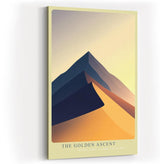 Paul Sinus Wandbild in 40x60cm The Golden Ascent – Minimalistische Dünenlandschaft in goldenen und blauen Tönen für stilvolle Raumgestaltung
