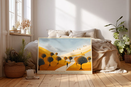 Paul Sinus Wandbild The Golden Autumn Path – Spaziergang durch die goldene Herbstlandschaft