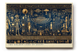 Paul Sinus Wandbild The Golden Code of Egypt ägyptisches Kunstmotiv mit goldenen Hieroglyphen auf tiefblauem Hintergrund