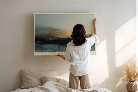 Paul Sinus Wandbild The Golden Edge of Dawn – Abstraktes Lichtspiel zwischen Nacht und Morgengrauen