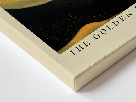 Paul Sinus Wandbild The Golden Flow of Infinity abstraktes Motiv mit goldenen Linien auf dunklem Hintergrund