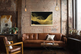Paul Sinus Wandbild The Golden Flow of Infinity abstraktes Motiv mit goldenen Linien auf dunklem Hintergrund