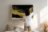 Paul Sinus Wandbild The Golden Flow of Infinity abstraktes Motiv mit goldenen Linien auf dunklem Hintergrund