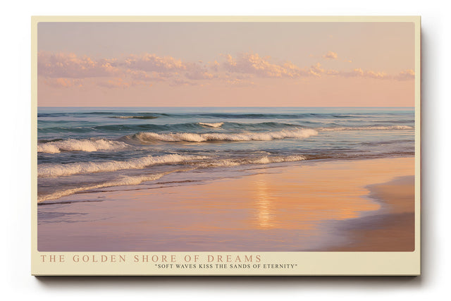 Paul Sinus Wandbild The Golden Shore of Dreams stimmungsvolles Küstenmotiv im goldenen Abendlicht mit ruhiger Wellenbewegung