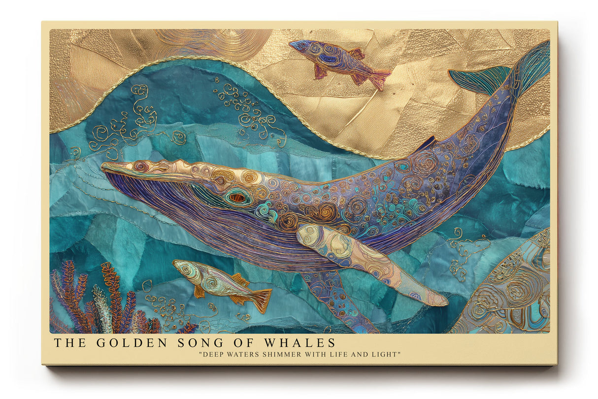 Paul Sinus Wandbild The Golden Song of Whales Deep Harmony of Ocean and Light