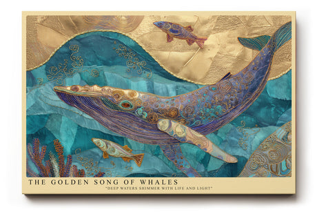 Paul Sinus Wandbild The Golden Song of Whales Deep Harmony of Ocean and Light
