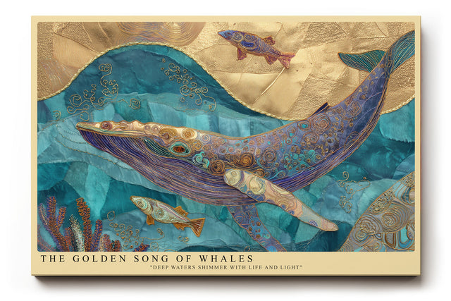 Paul Sinus Wandbild The Golden Song of Whales Deep Harmony of Ocean and Light