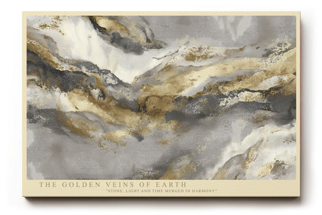 Paul Sinus Wandbild The Golden Veins of Earth Abstract Elegance of Stone and Light