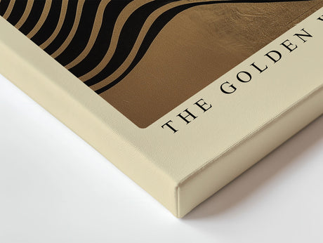 Paul Sinus Wandbild The Golden Wave of Motion abstraktes Linienmotiv mit goldenen Wellen auf dunklem Hintergrund