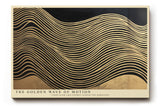 Paul Sinus Wandbild The Golden Wave of Motion abstraktes Linienmotiv mit goldenen Wellen auf dunklem Hintergrund