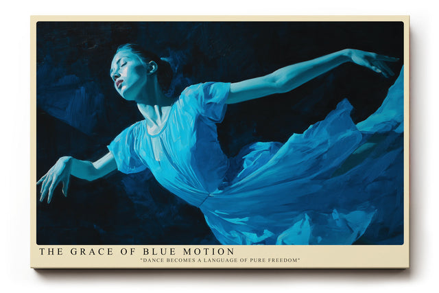Paul Sinus Wandbild The Grace of Blue Motion – Tanz im Fluss der Bewegung und des Lichts