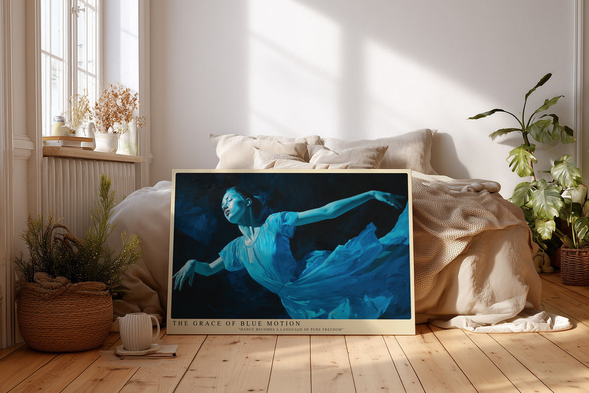Paul Sinus Wandbild The Grace of Blue Motion – Tanz im Fluss der Bewegung und des Lichts
