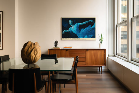 Paul Sinus Wandbild The Grace of Blue Motion – Tanz im Fluss der Bewegung und des Lichts