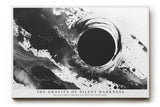 Paul Sinus Wandbild The Gravity of Silent Darkness – Dramatisches Schwarz-Weiß-Motiv mit kosmischem Sog, abstrakte Darstellung eines schwarzen Kreises im Raum