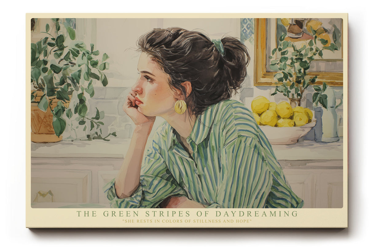 Paul Sinus Wandbild The Green Stripes of Daydreaming – Sanfte Farbwelt zwischen Ruhe und Inspiration