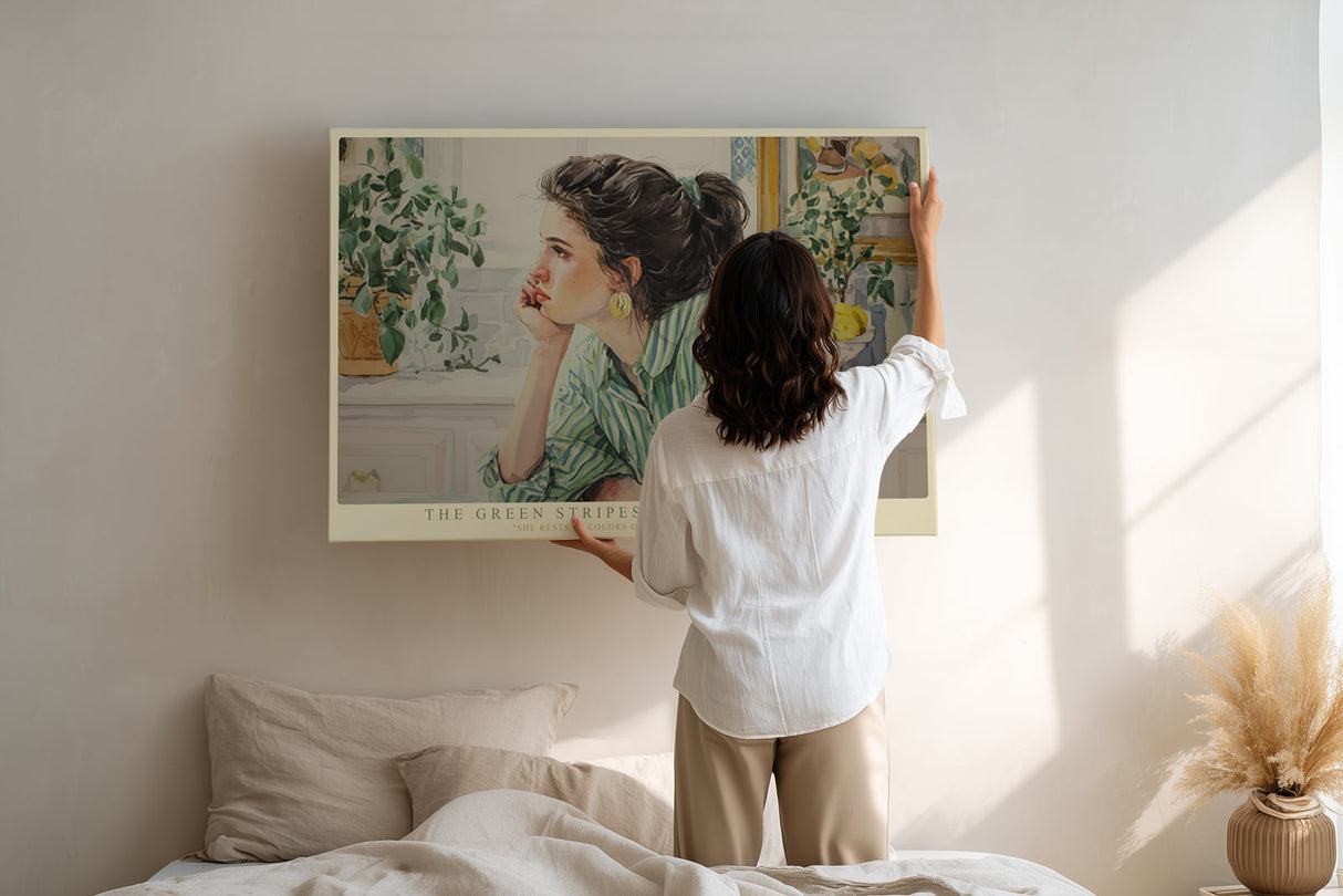 Paul Sinus Wandbild The Green Stripes of Daydreaming – Sanfte Farbwelt zwischen Ruhe und Inspiration