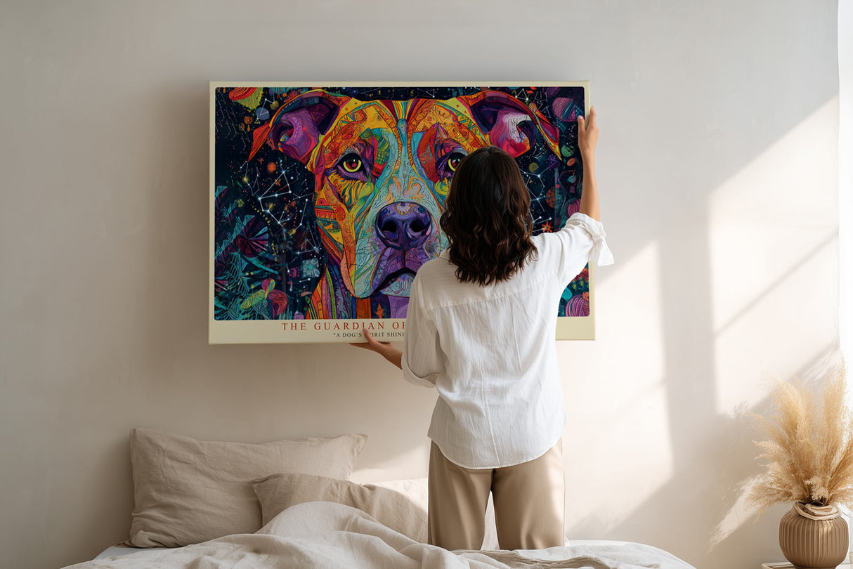 Paul Sinus Wandbild The Guardian of Cosmic Colors Dog Spirit Among the Stars