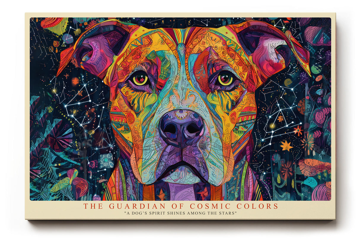 Paul Sinus Wandbild The Guardian of Cosmic Colors Dog Spirit Among the Stars