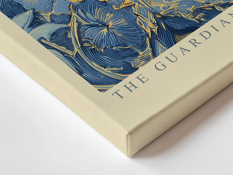 Paul Sinus Wandbild The Guardian of Silent Forests Wolf of Wisdom in Blue Botanical Harmony